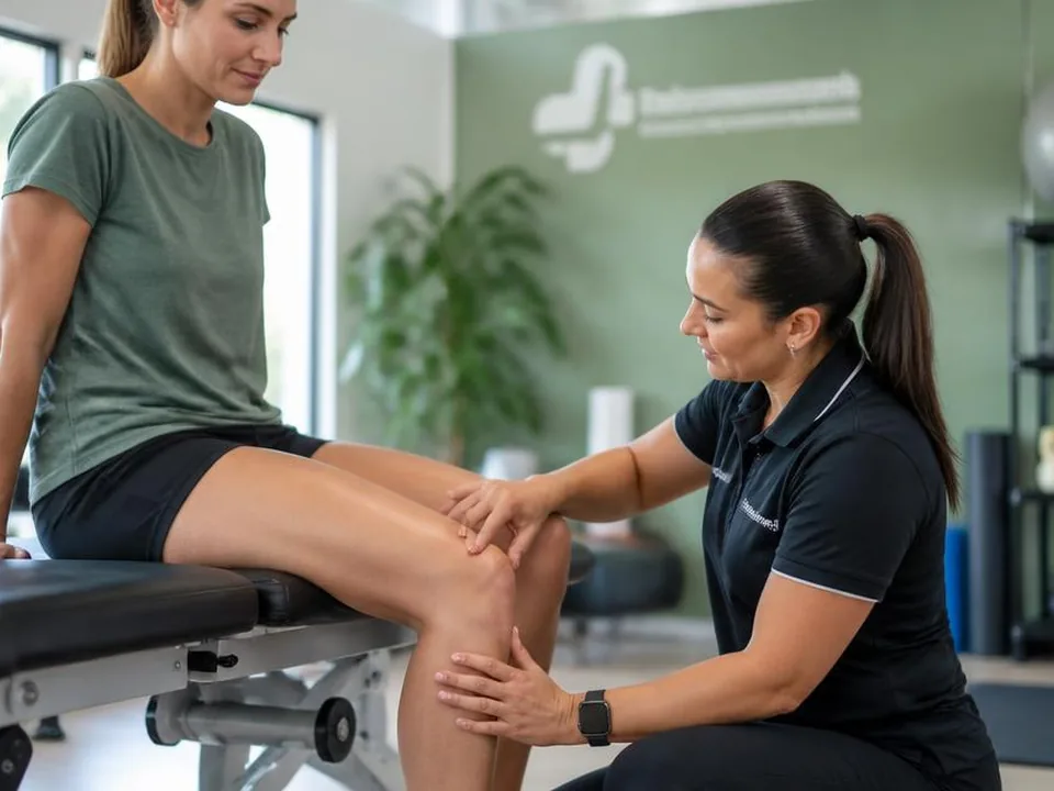 Shoulder and knee physiotherapy exercises